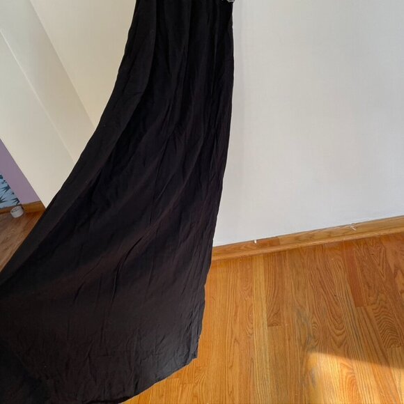 SPLENDID ANTHROPOLOGIE Tiered Maxi Dress Black White Striped Mixed Media Summer - Picture 10 of 14